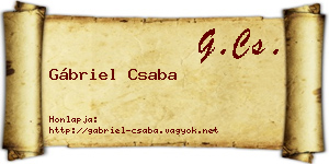 Gábriel Csaba névjegykártya